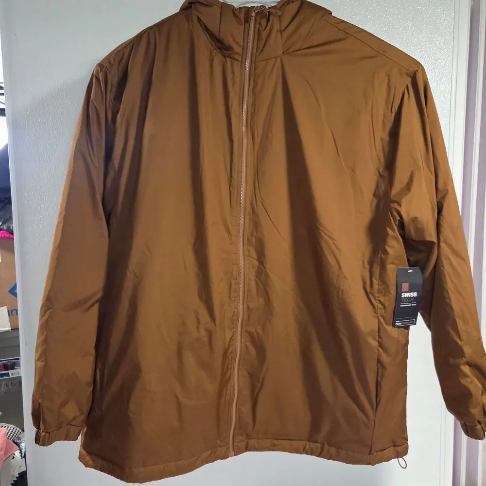 Men's Swiss Tech Lightweight Insulated Jacket, cognac, NWT XXL Fall Coat